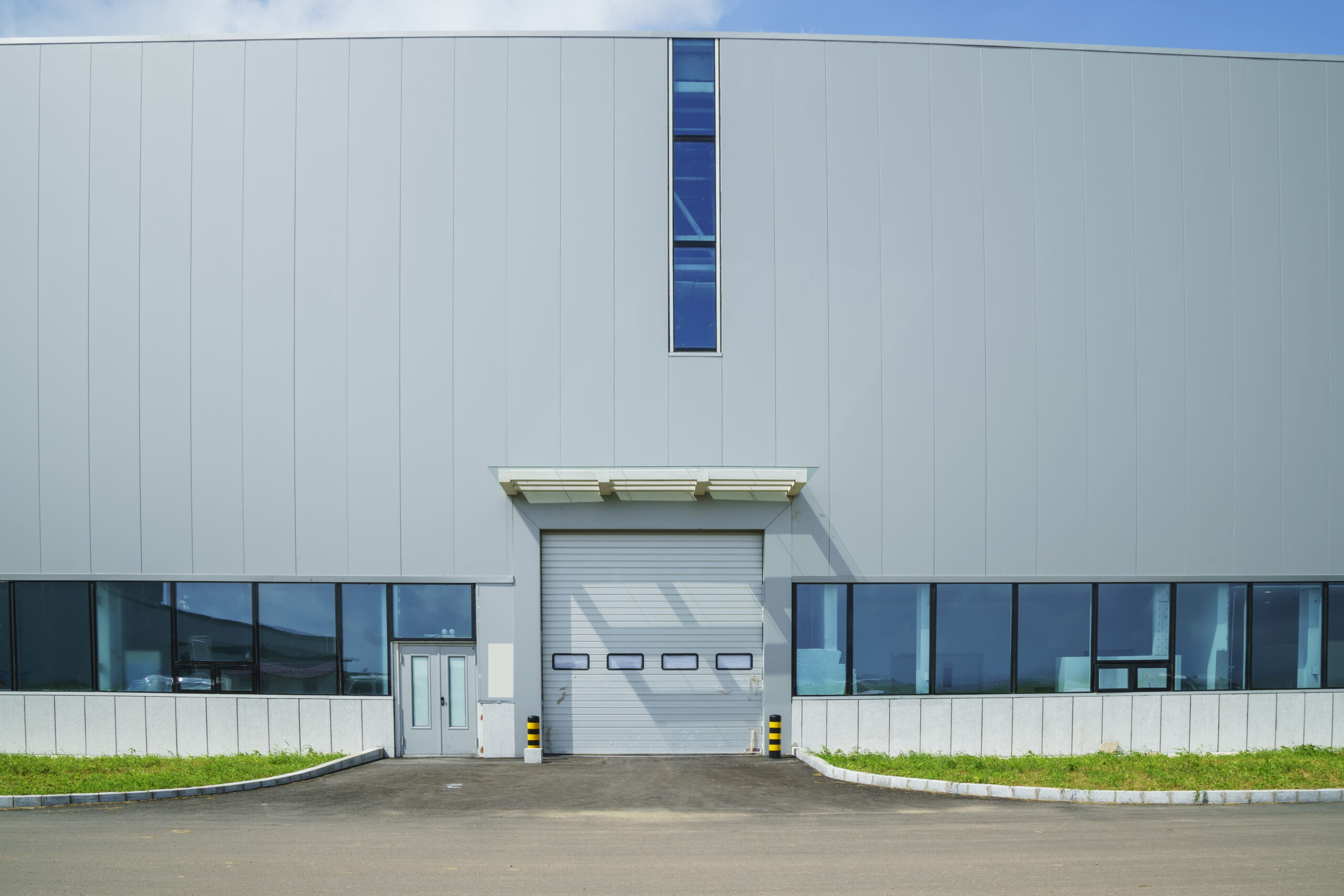 industrial garage door at industrial-park-factory-building-warehouse
