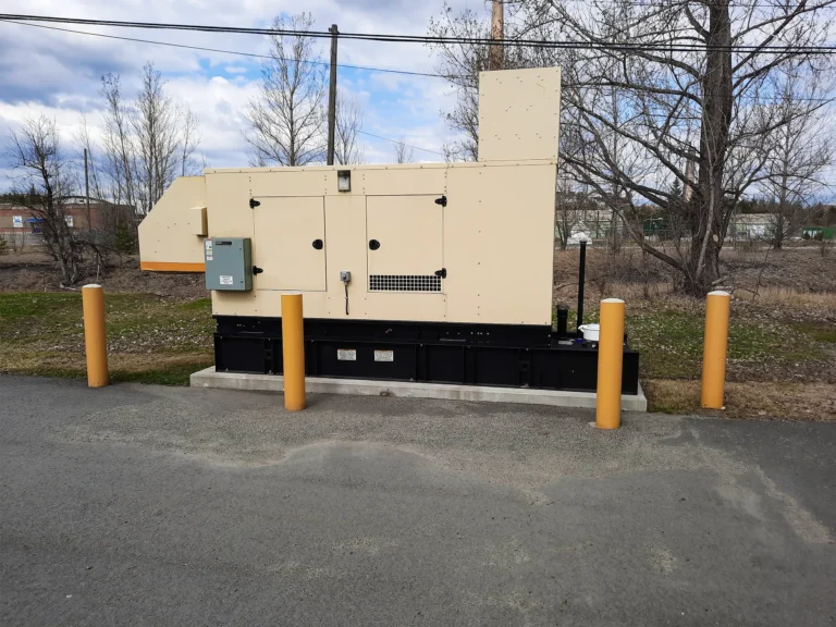 Beige Power Generator Box in an institutional area